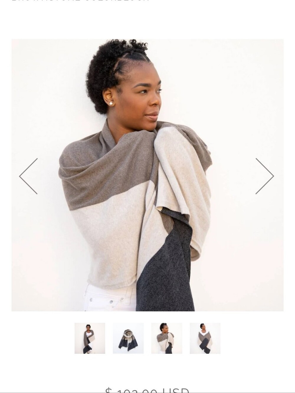 zestt The Dreamsoft Organic Cotton Travel Scarf Color Brownstone Colorblock - Picture 8 of 8